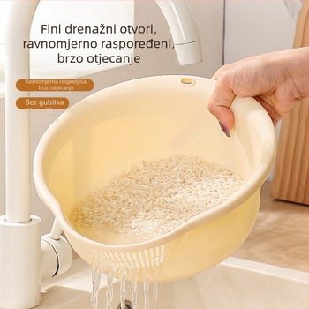 Sito za pranje riže s finim otvorima, višenamjenski odvodni koš, kuhinja