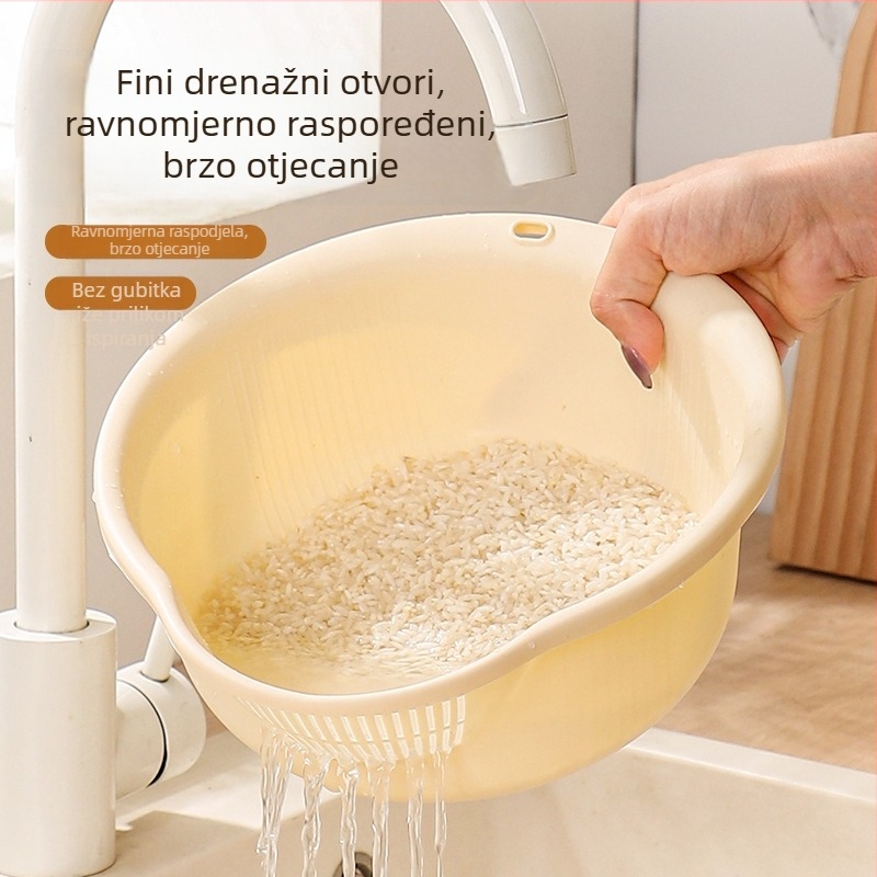 Sito za pranje riže s finim otvorima, višenamjenski odvodni koš, kuhinja