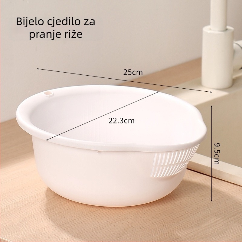 Sito za pranje riže s finim otvorima, višenamjenski odvodni koš, kuhinja