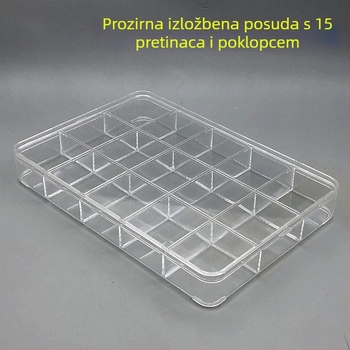 Prozirni akrilni pladanj za prikaz nakita i perli s odjeljcima za pohranu dodataka