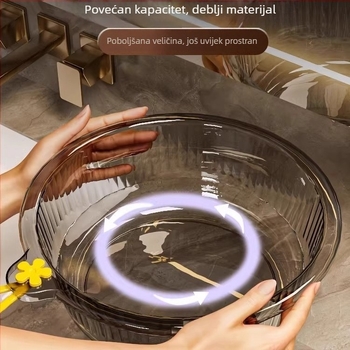 Prozirna PET debela posuda za pranje lica, kućnu upotrebu u kuhinji, pranje povrća i mijesanje tijesta — moderan minimalistički dizajn