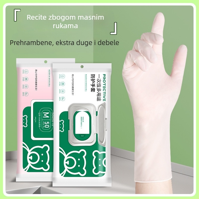 Jednokratne nitrilne rukavice za kućno čišćenje i pranje posuđa, prehrambene kvalitete, debele i vodootporne