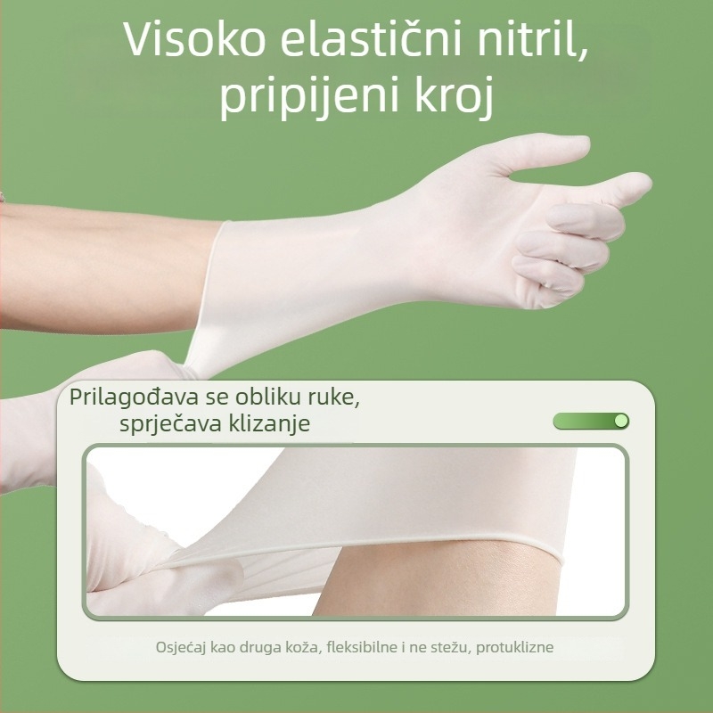 Jednokratne nitrilne rukavice za kućno čišćenje i pranje posuđa, prehrambene kvalitete, debele i vodootporne
