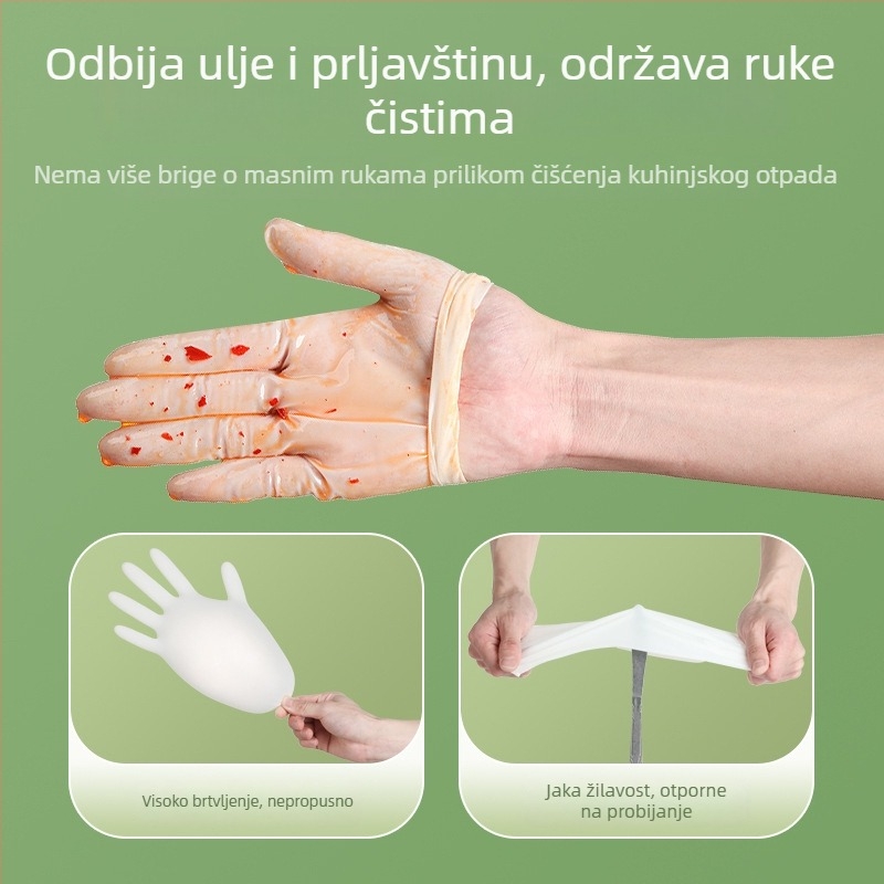 Jednokratne nitrilne rukavice za kućno čišćenje i pranje posuđa, prehrambene kvalitete, debele i vodootporne