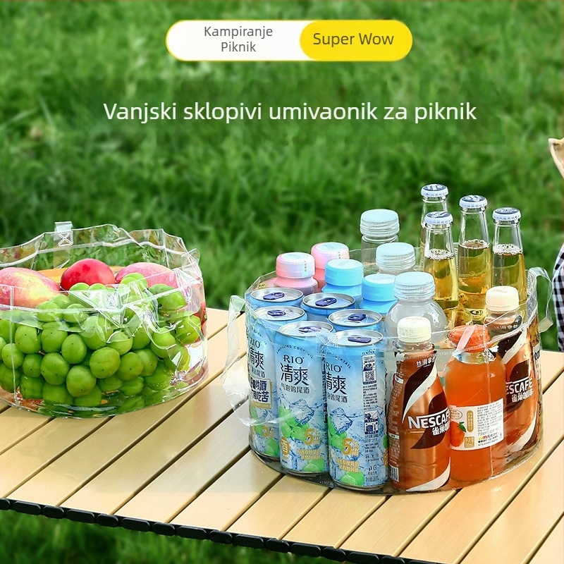 Višenamјenska sklopiva vanjska posuda za kampiranje – prenosna umivalica za lice i povrće, za višekratnu upotrebu
