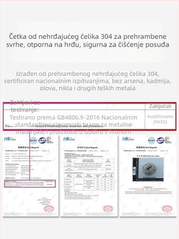 Četka s kuglom od nehrđajućeg čelika 304, s držačem – za čišćenje posuđa i lonaca u kuhinji