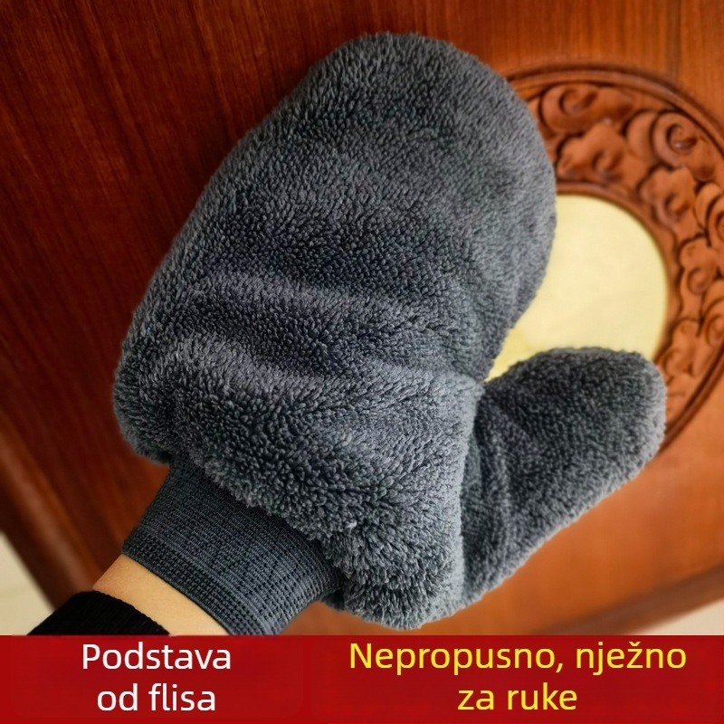 Guste rukavice od mikrovlakana za voskanje i poliranje namještaja, čišćenje i nanošenje ulja na kožne sofe, kućanska krpa za prašinu, njega mahagonija
