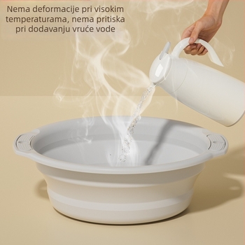 Sklopiva posuda za pranje povrća, čvrsta konstrukcija, plastična, prijenosna za dom i putovanja