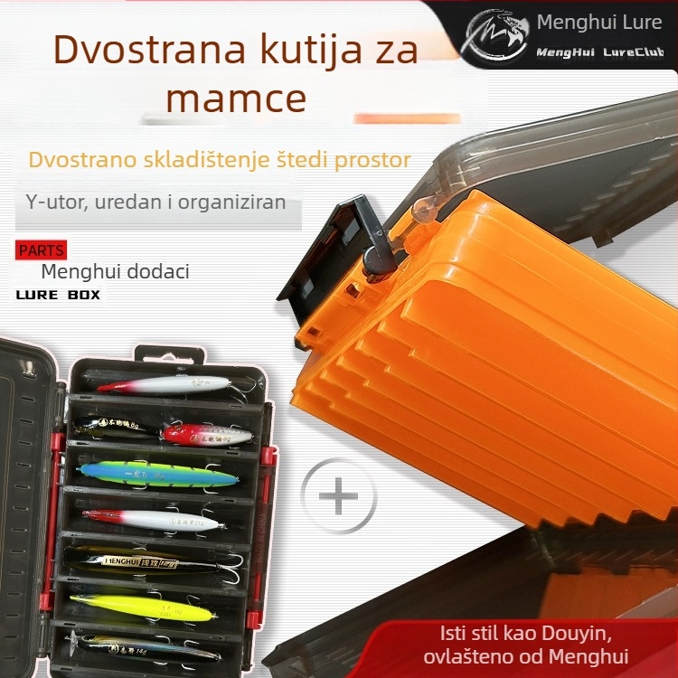Dvostrano prenosiva kutija za mamce s 14 pretinaca, dvostruki sloj