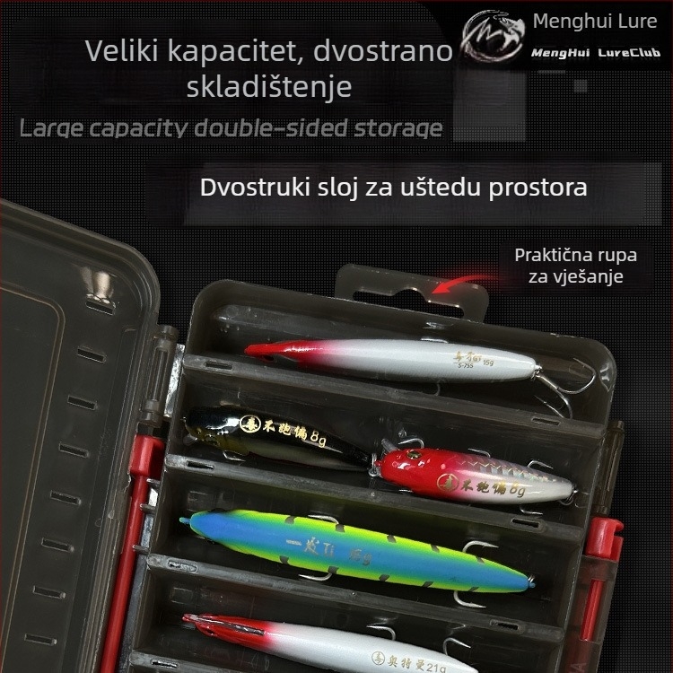 Dvostrano prenosiva kutija za mamce s 14 pretinaca, dvostruki sloj