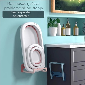 Sklopivi zidni držač za umivaonik i nožno kadu, bez bušenja, s odvodom