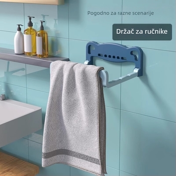 Sklopivi zidni držač za umivaonik i nožno kadu, bez bušenja, s odvodom