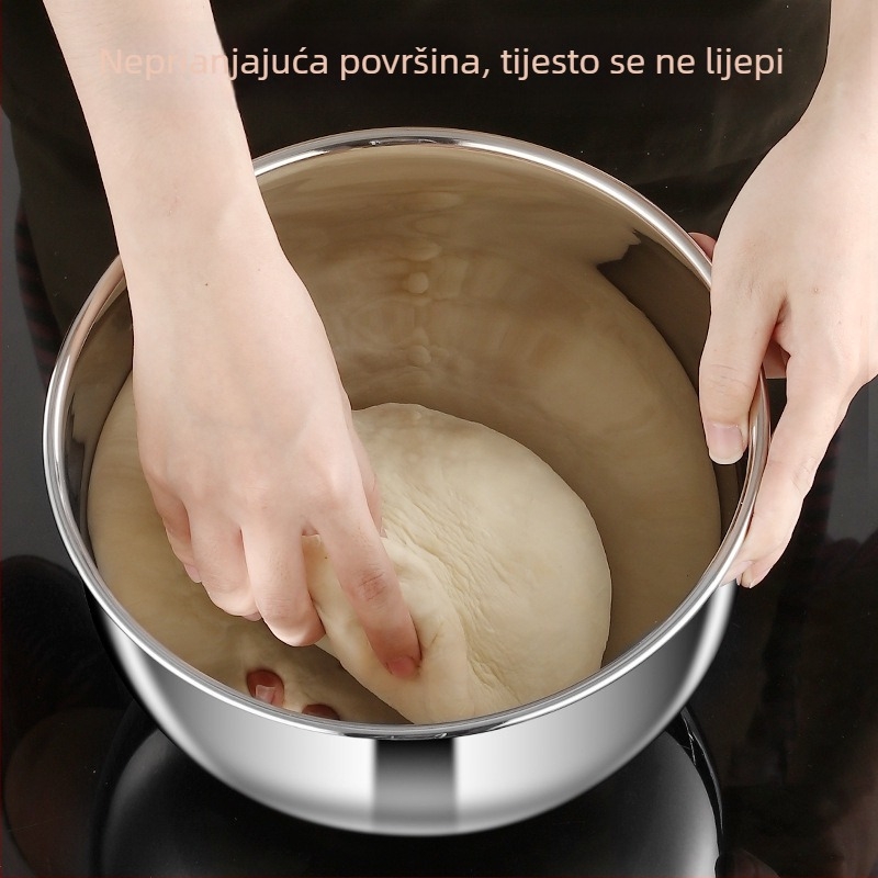 304 nehrđajući čelik, posuda za mućenje i miješanje s poklopcem, kuhinjski posudak, zdjela za tučenje jaja s poklopcem i gusta zdjela za juhu