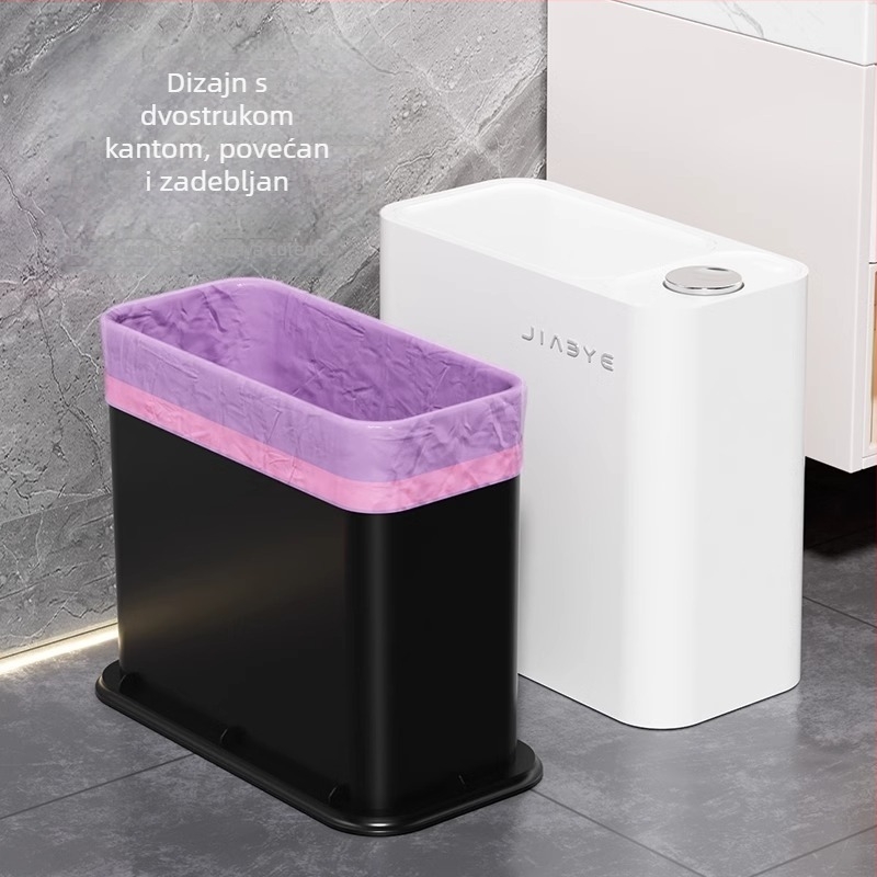 Kantica za smeće u kupaonici s poklopcem, velika kapaciteta za uske prostore, pogodna za kupaonicu, dnevni boravak, kuhinju i spavaću sobu; plastična, 12 L ili više