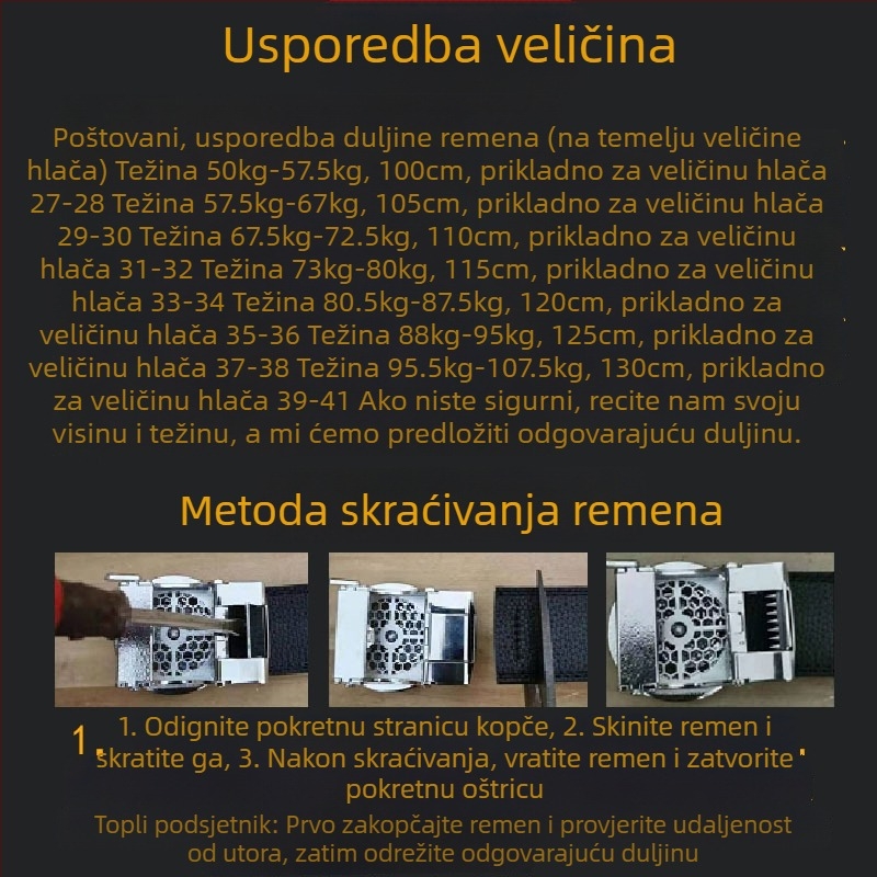 Muški kaiš s automatskom kopčom, korejske inspiracije, casual-business stil, sintetička koža, rotirajuća kopča
