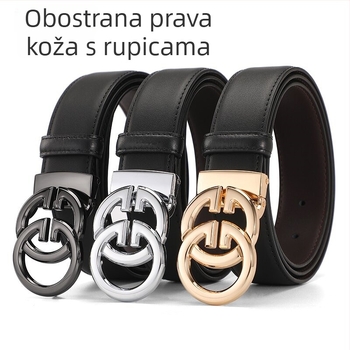 Nova muška kožna pojas s glatkom kopčom, svestran poslovni pojas