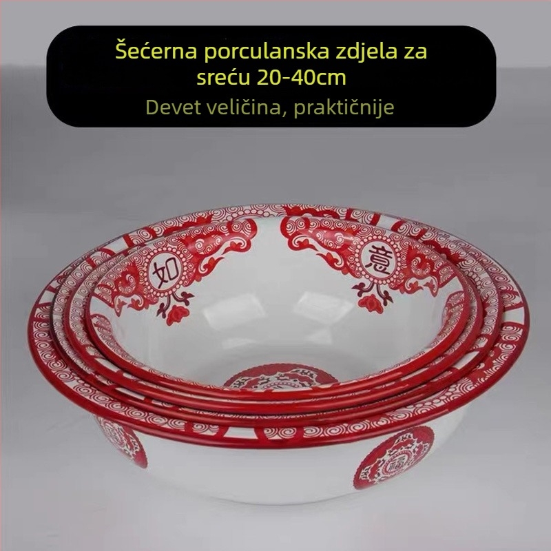 Emajlirani umivaonik s nostalgičnim klasičnim retro dizajnom, debeli zidovi, crvena svadbena boja