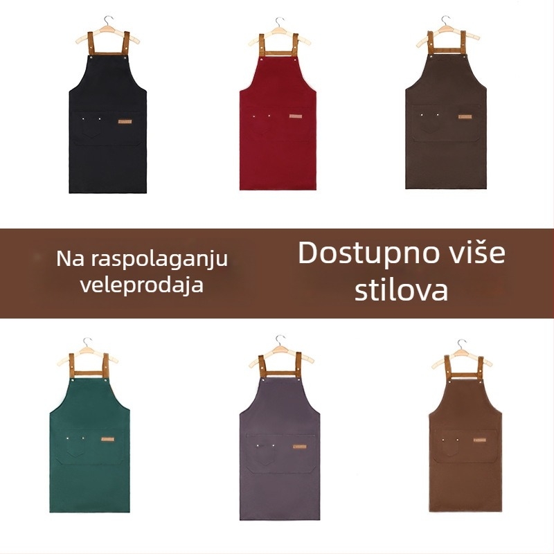Ljetna vodootporna pregača s vlastitim logom za kafiće i restorane, bez rukava, poliester, otisak na struku, jednobojna