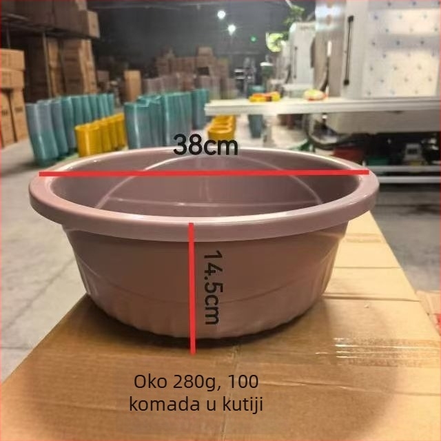 Deblji PP plastični posuda, okruglog oblika, višenamjenska kućna posuda za pranje lica i stopala, prilagodljiva logotipu/tekstu