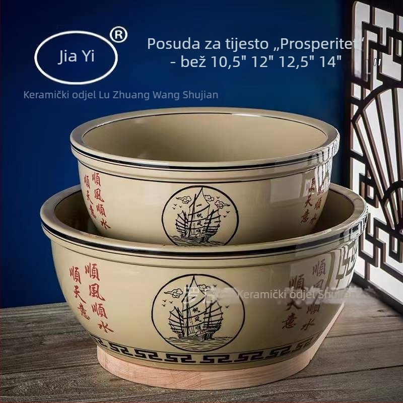 Porcelanske zdjele za tijesto za kućnu upotrebu, srednje i velike veličine, neprianjajuće, tradicionalni stil, kuhinjski posuđe