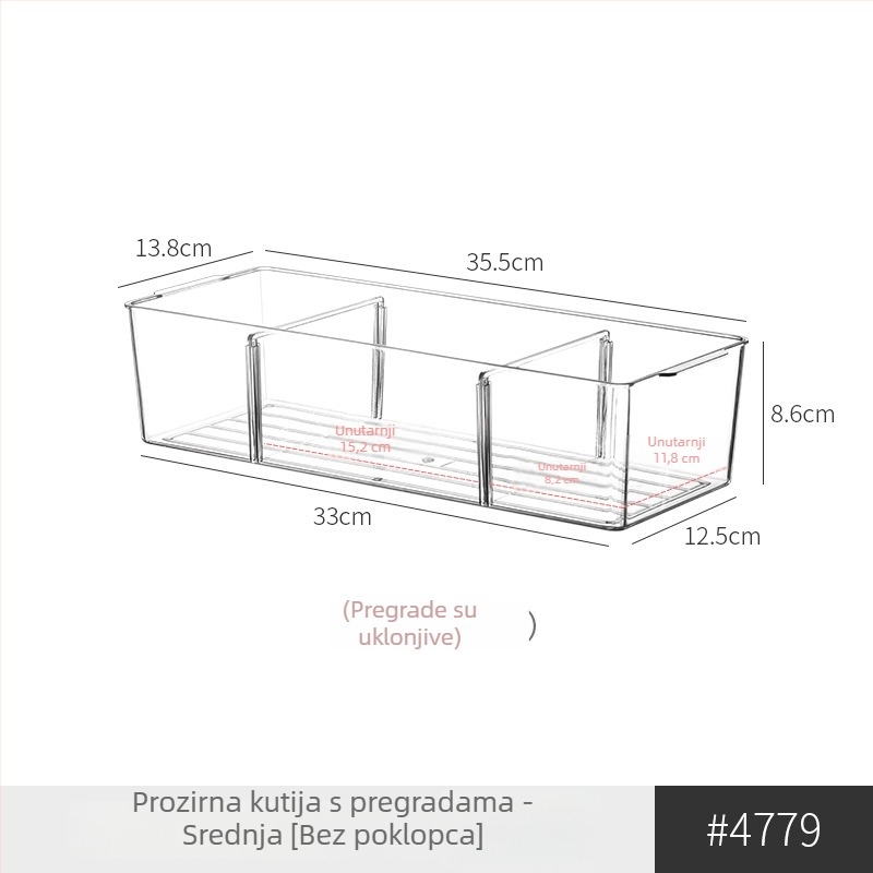 Prozirni stolni organizator lijekova s više pretinaca