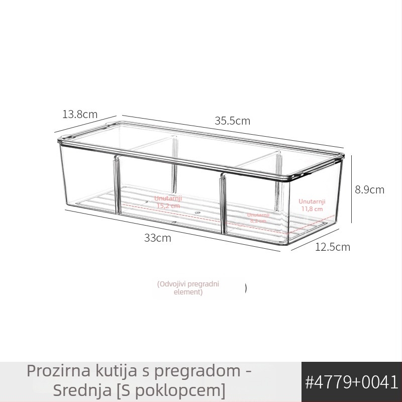 Prozirni stolni organizator lijekova s više pretinaca