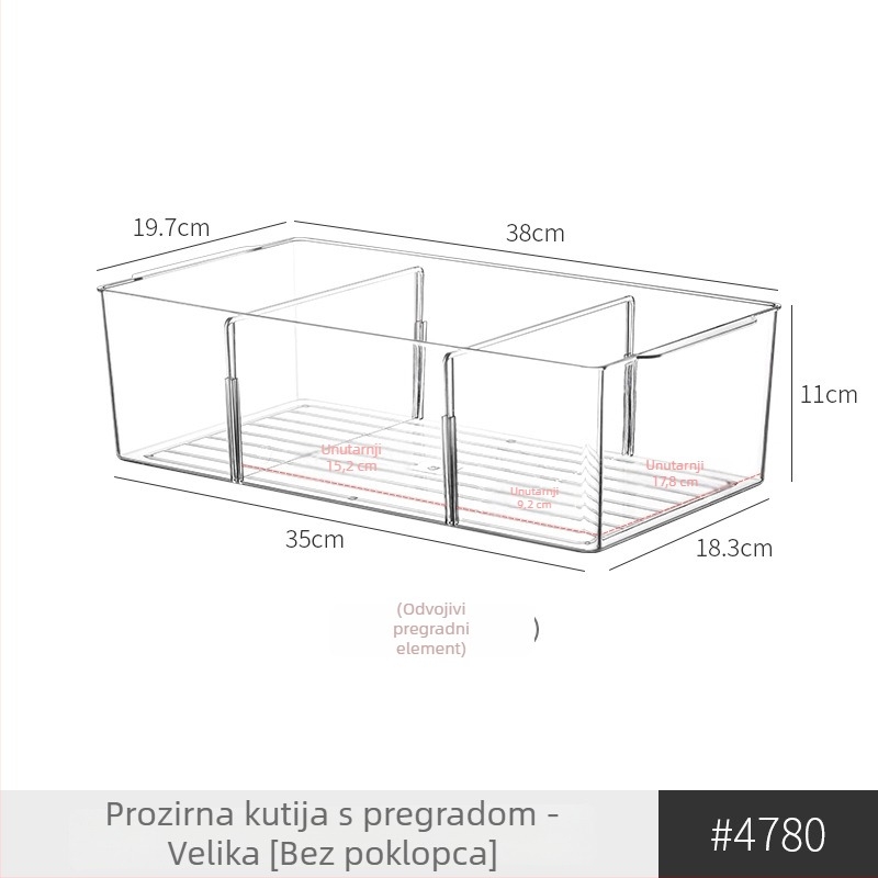Prozirni stolni organizator lijekova s više pretinaca