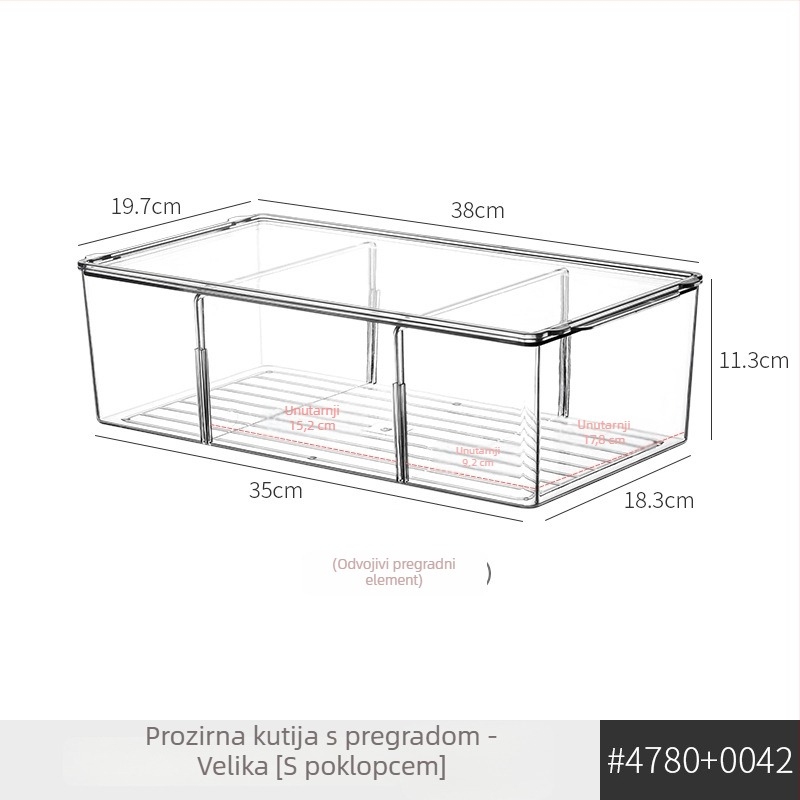 Prozirni stolni organizator lijekova s više pretinaca