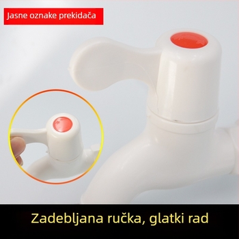 Kuhinjski 1/2-inčni PVC plastični ventil za perilicu, vruća i hladna voda, otporan na pucanje, zgusnut, protiv propuštanja, za kućnu upotrebu