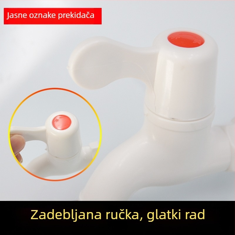 Kuhinjski 1/2-inčni PVC plastični ventil za perilicu, vruća i hladna voda, otporan na pucanje, zgusnut, protiv propuštanja, za kućnu upotrebu