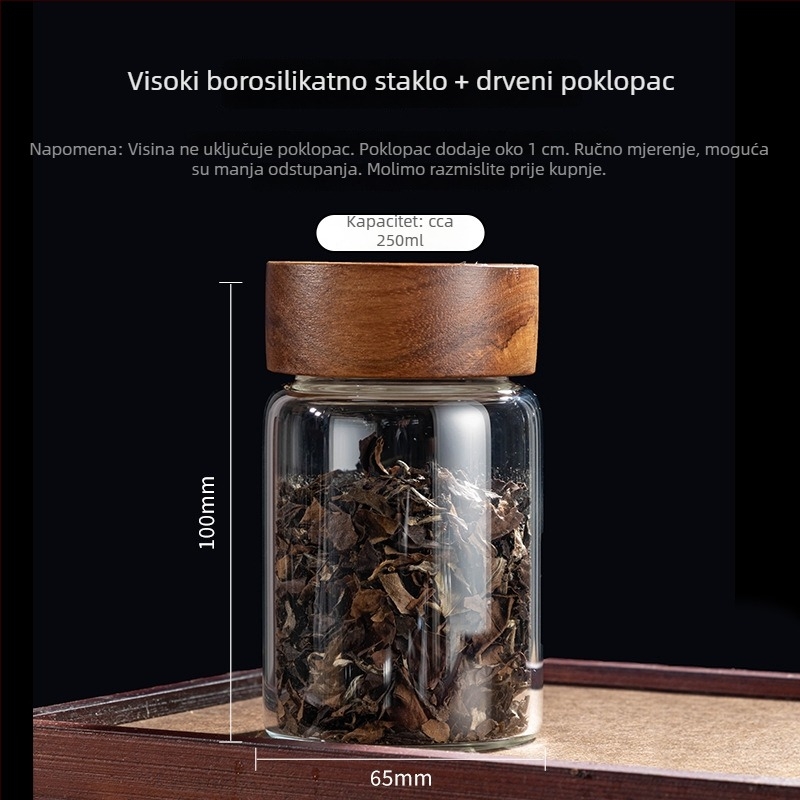 Staklena mini posuda s poklopcem za skladištenje kave u prahu, zrna kave i čaja, prenosiva, prehrambena kvaliteta