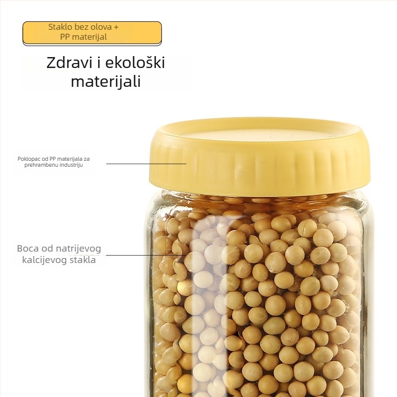 Doleto stakleni set hermetički zatvorenih posuda za pohranu – grickalice, orašasti plodovi, žitarice i zrnje (250/500/750 ml)