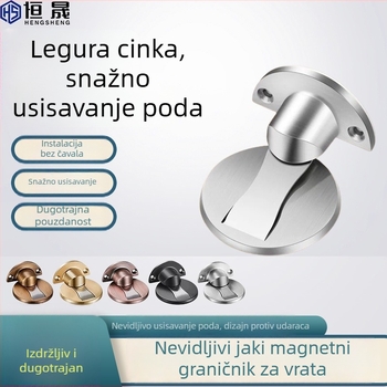 Podni držač vrata s magnetom, bez bušenja, otpornost na udarce, cinkova legura, za kućnu upotrebu