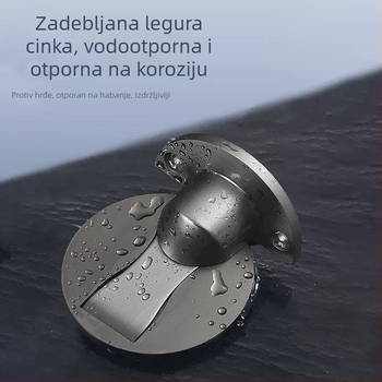 Podni držač vrata s magnetom, bez bušenja, otpornost na udarce, cinkova legura, za kućnu upotrebu