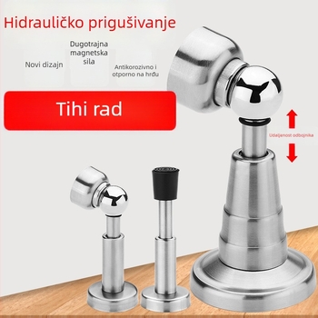 Europskog stila stopper za vrata od nehrđajućeg čelika s hidrauličkim tamponom i magnetskim pričvršćivanjem na zid, tih mehanizam