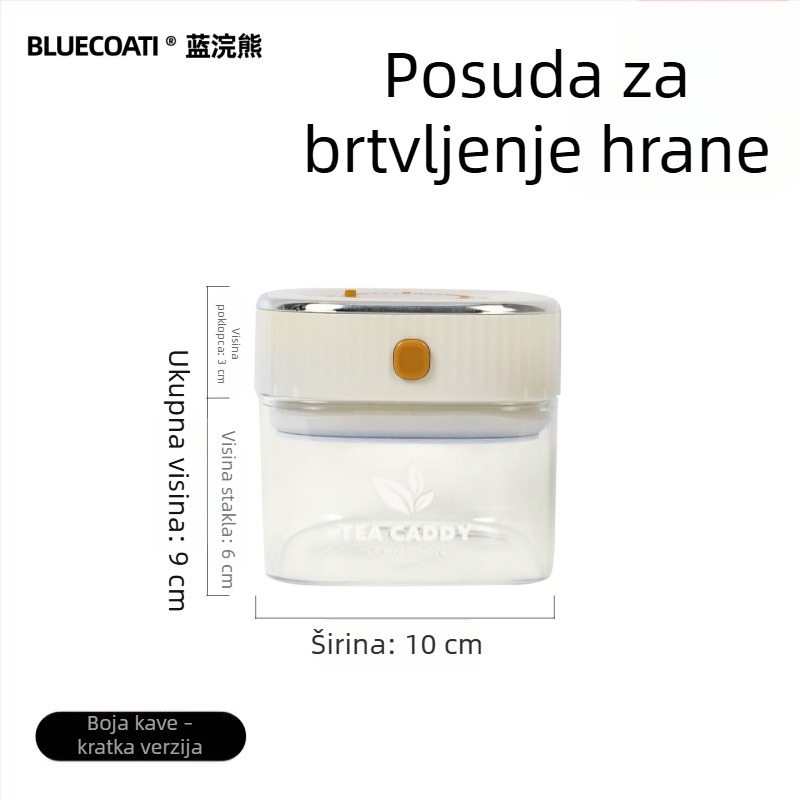 Staklena posuda za zrna kave sa čvrstim poklopcem, posuda za čaj i užinu