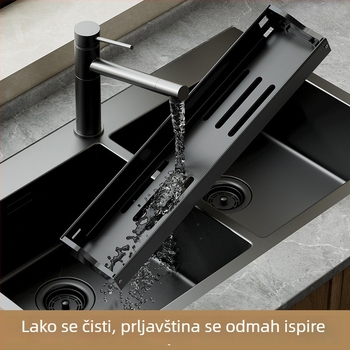 Kuhinjski stalak bez bušenja za začine, višenamjenski zidni spremnik za skladištenje s odvodnim dnom za kuhinju i kupaonicu