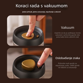 Staklena posuda sa vakuum zatvaranjem za kavu, zrna čaja, suho voće i žitarice