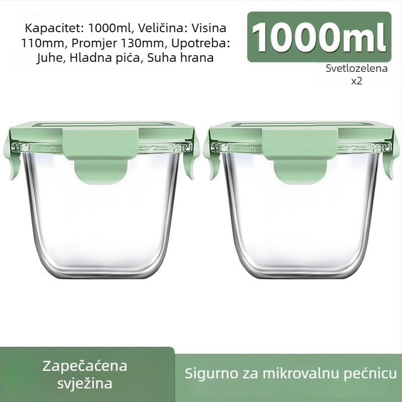 Staklena posuda sa zatvaračem i poklopcem, velika kapaciteta za skladištenje žitarica, čaja, grickalica i orašastih plodova