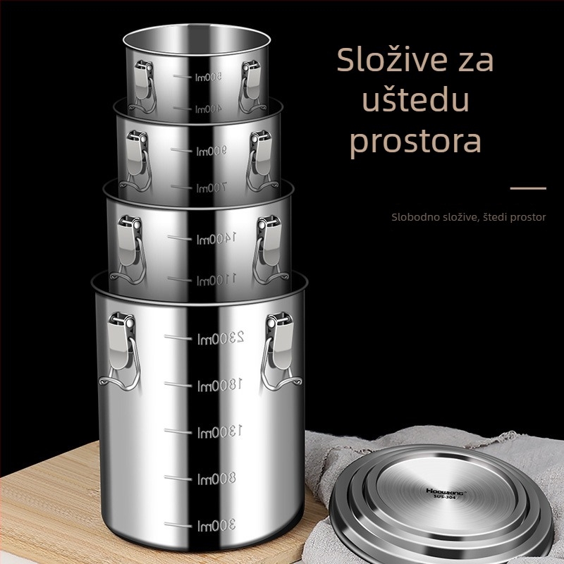Spremnik od nehrđajućeg čelika 304 za čaj i zrna kave, višestruka namjena, s kopčom, velika zapremina