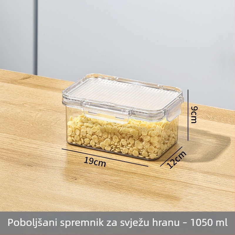 Mabalo Prozirna plastična posuda s čvrstim zatvaranjem za hladnjak i zamrzivač – skladištenje žitarica i zrnatih plodova