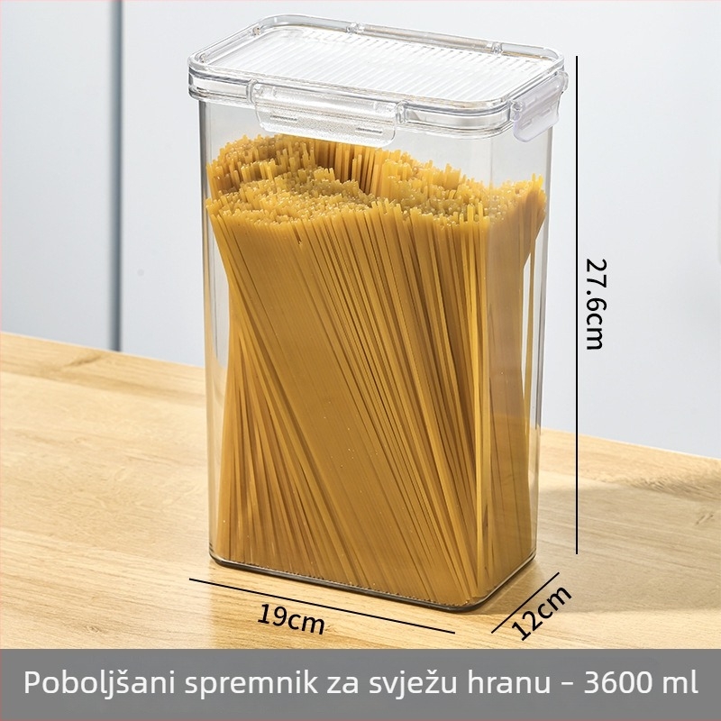 Mabalo Prozirna plastična posuda s čvrstim zatvaranjem za hladnjak i zamrzivač – skladištenje žitarica i zrnatih plodova