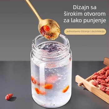 Staklena posuda za hranu s nehrđajućim čeličnim poklopcem, otporna na paru i toplinu; pogodna za Bird's Nest, džem i tradicionalnu kinesku medicinu