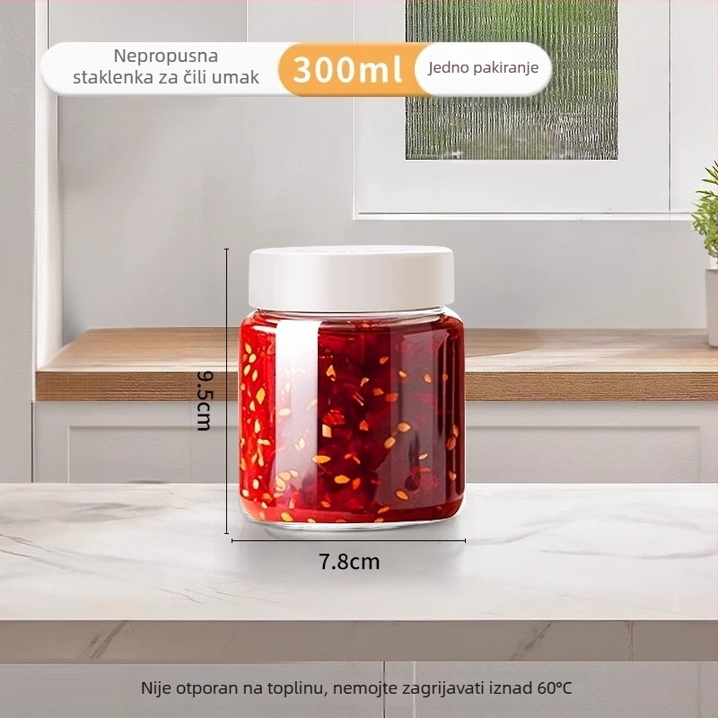 Zatvoreni spremnik za skladištenje hrane, za umak od čilija i kiselo povrće, 300 ml
