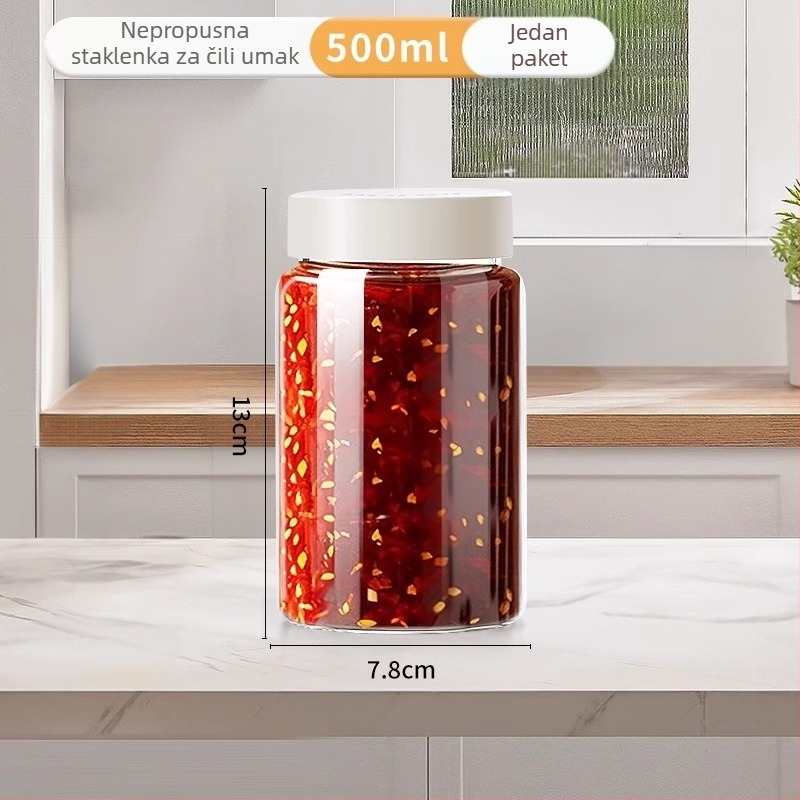 Zatvoreni spremnik za skladištenje hrane, za umak od čilija i kiselo povrće, 300 ml