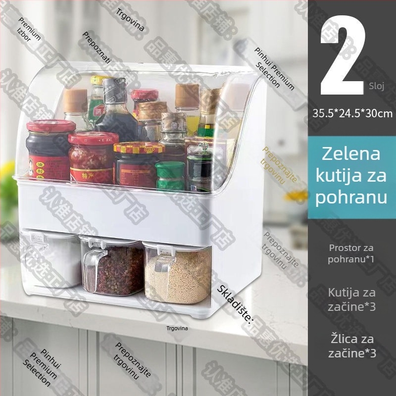 Zidni držač za začine s posudama – prašno i vlagootporan, višenamjenski sustav pohrane
