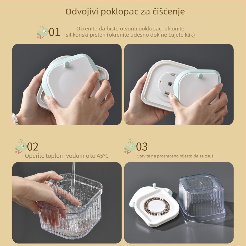 Prozirna plastična kutija za skladištenje s čvrstim poklopcem – pravokutnog oblika, za žitarice, mliječni prah i voćni prah