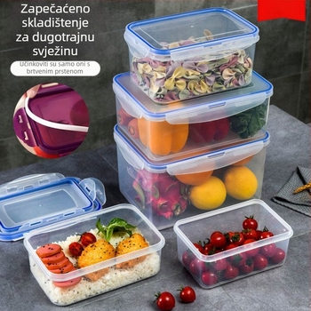 Pravokutni spremnik za skladištenje hrane sa čvrstim poklopcem, višenamjenska prozirna kutija za ručak s poklopcem
