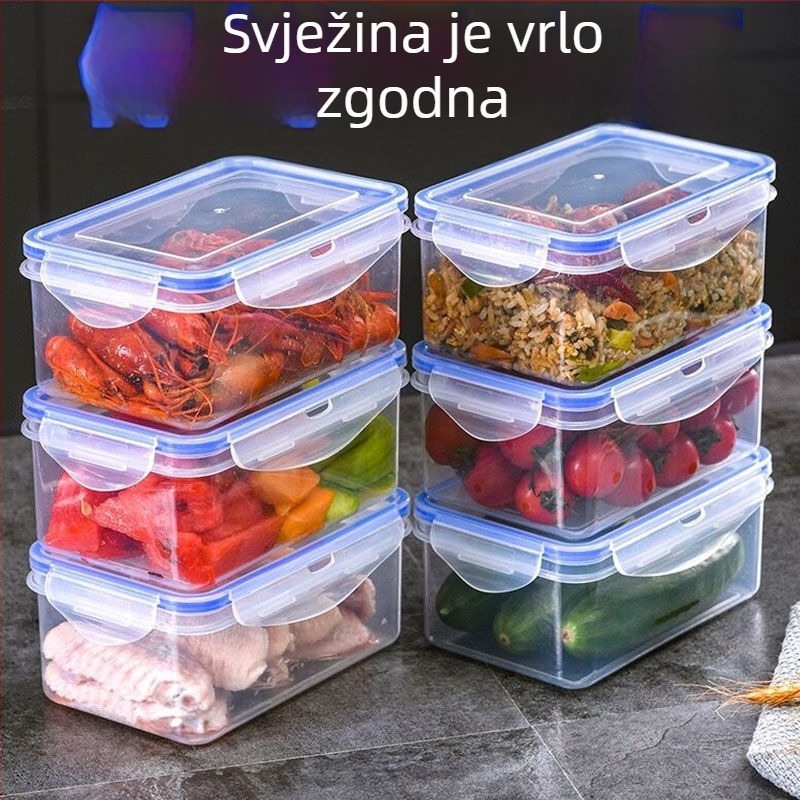 Pravokutni spremnik za skladištenje hrane sa čvrstim poklopcem, višenamjenska prozirna kutija za ručak s poklopcem