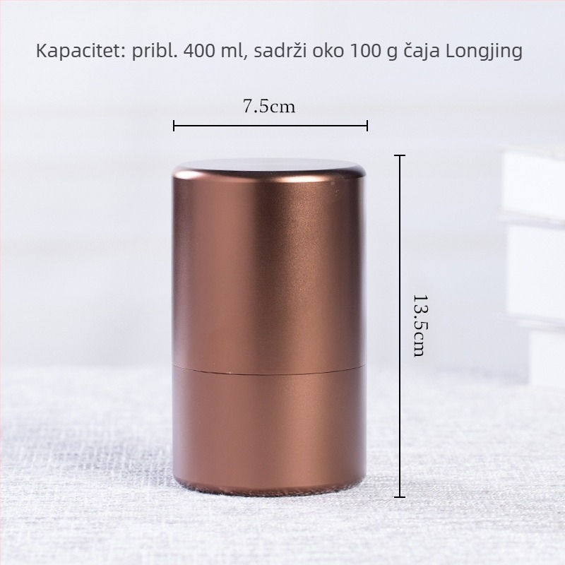 Kongshan Xinyu aluminijska kutija za čaj s hermetičnim poklopcem, velika metalna kutija za putovanja